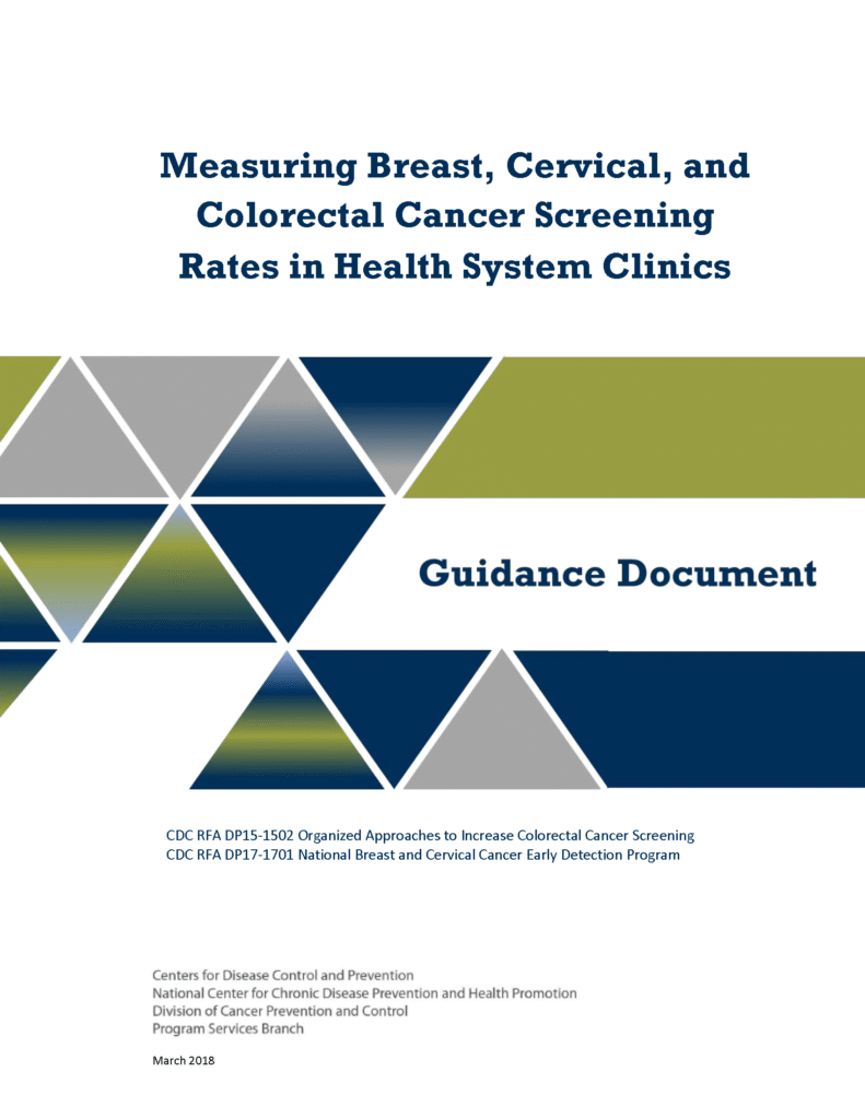 Guide for Measuring Cancer Screening Rates in Health System Clinics (CDC)